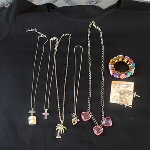 5 necklaces, I earring pendant set, one bracelet,